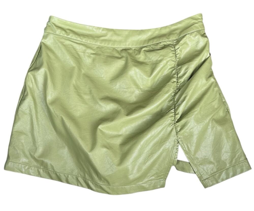 Cotton Candy LA Women's Faux Leather Green Mini Skirt Skort Medium